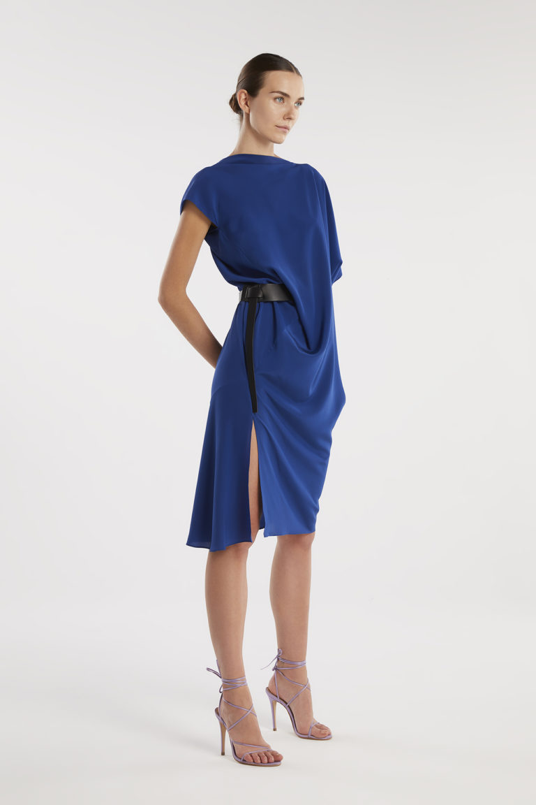 Half moon dress Yves Klein blue front right