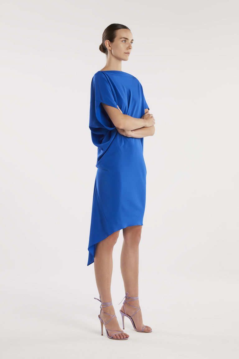 Handkerchief Yves Klein blue dress side