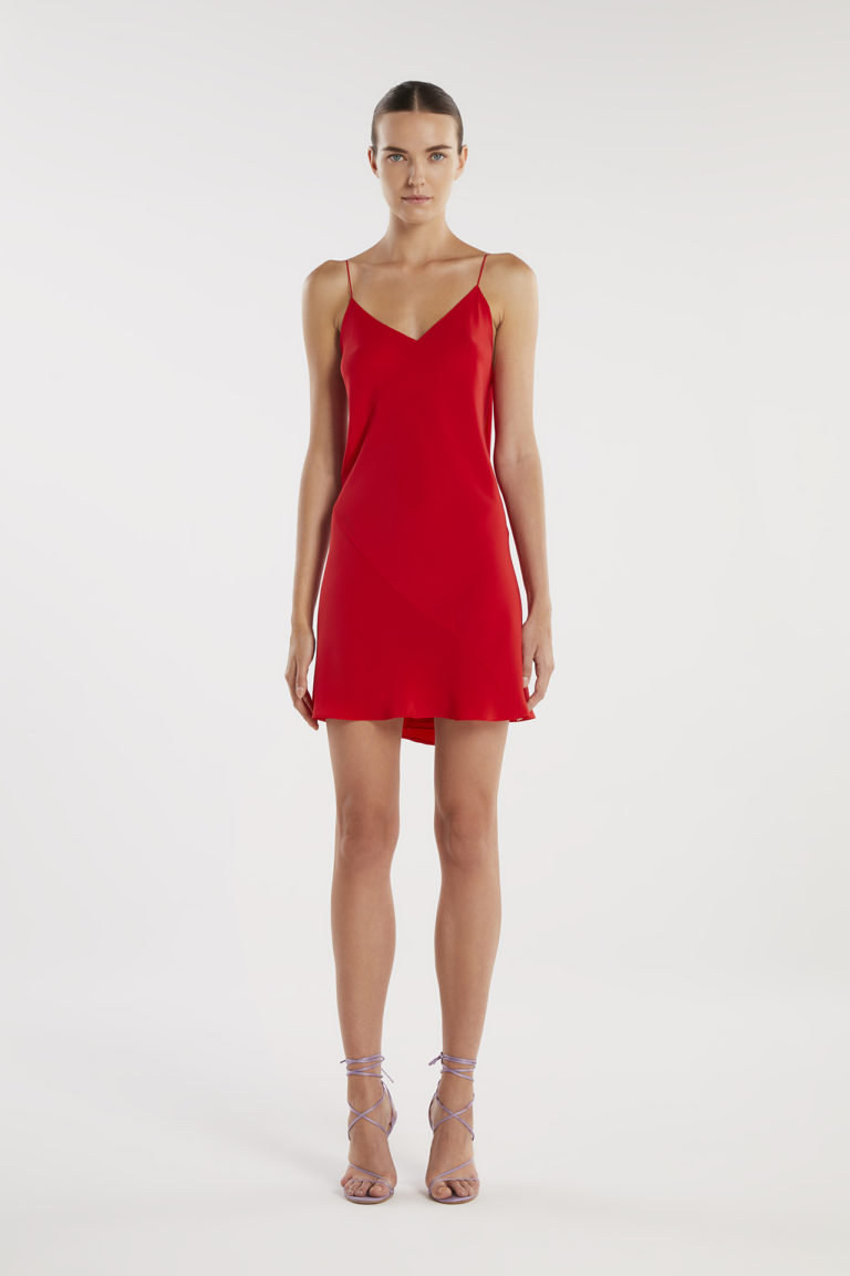 Lazoura mini red dress front
