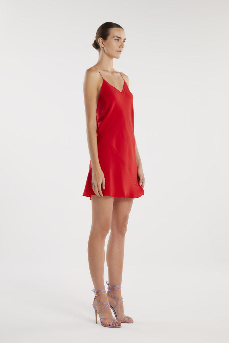 Lazoura mini red dress front right