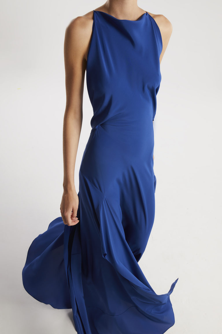 Ribbons Eternal Blue dress side front right