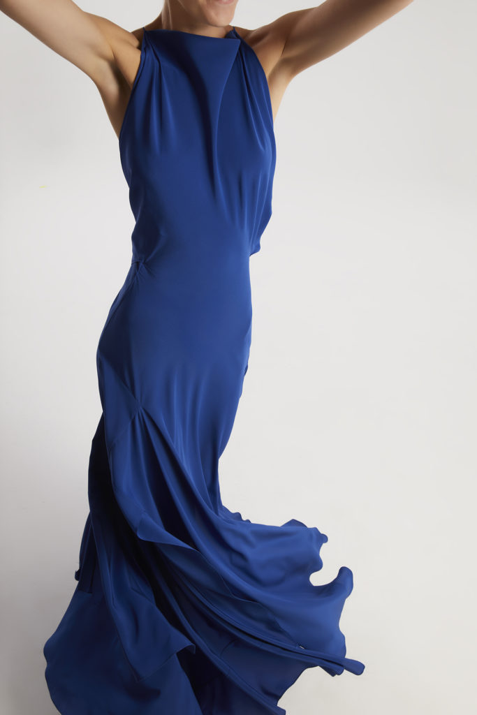 Ribbons Yves Klein Blue dress side front open